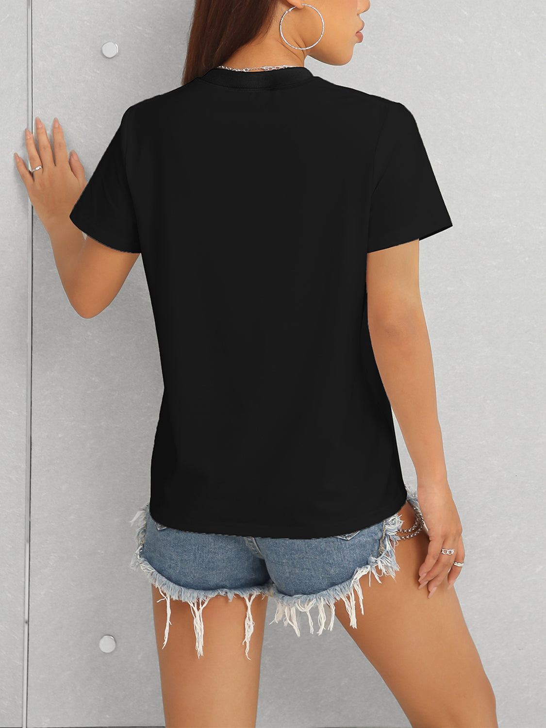 NEVER BETTER Round Neck Short Sleeve T-Shirt-Angel Casuals
