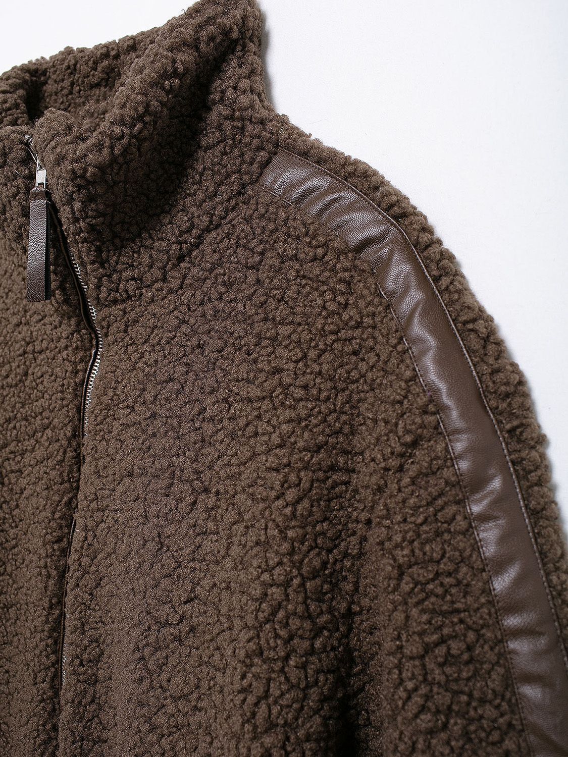 Zip Up Turtleneck Long Sleeve Plush Jacket-Angel Casuals