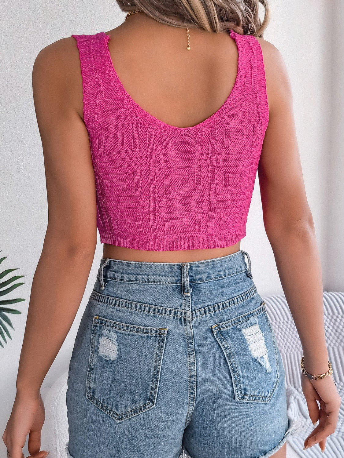 Twisted V-Neck Knit Vest-Angel Casuals
