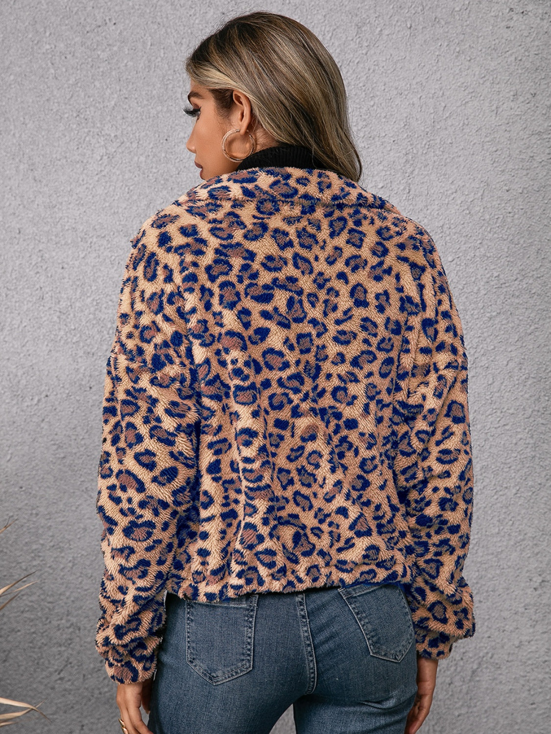 Ivy Lane Drawstring Leopard Zip Up Jacket-Angel Casuals