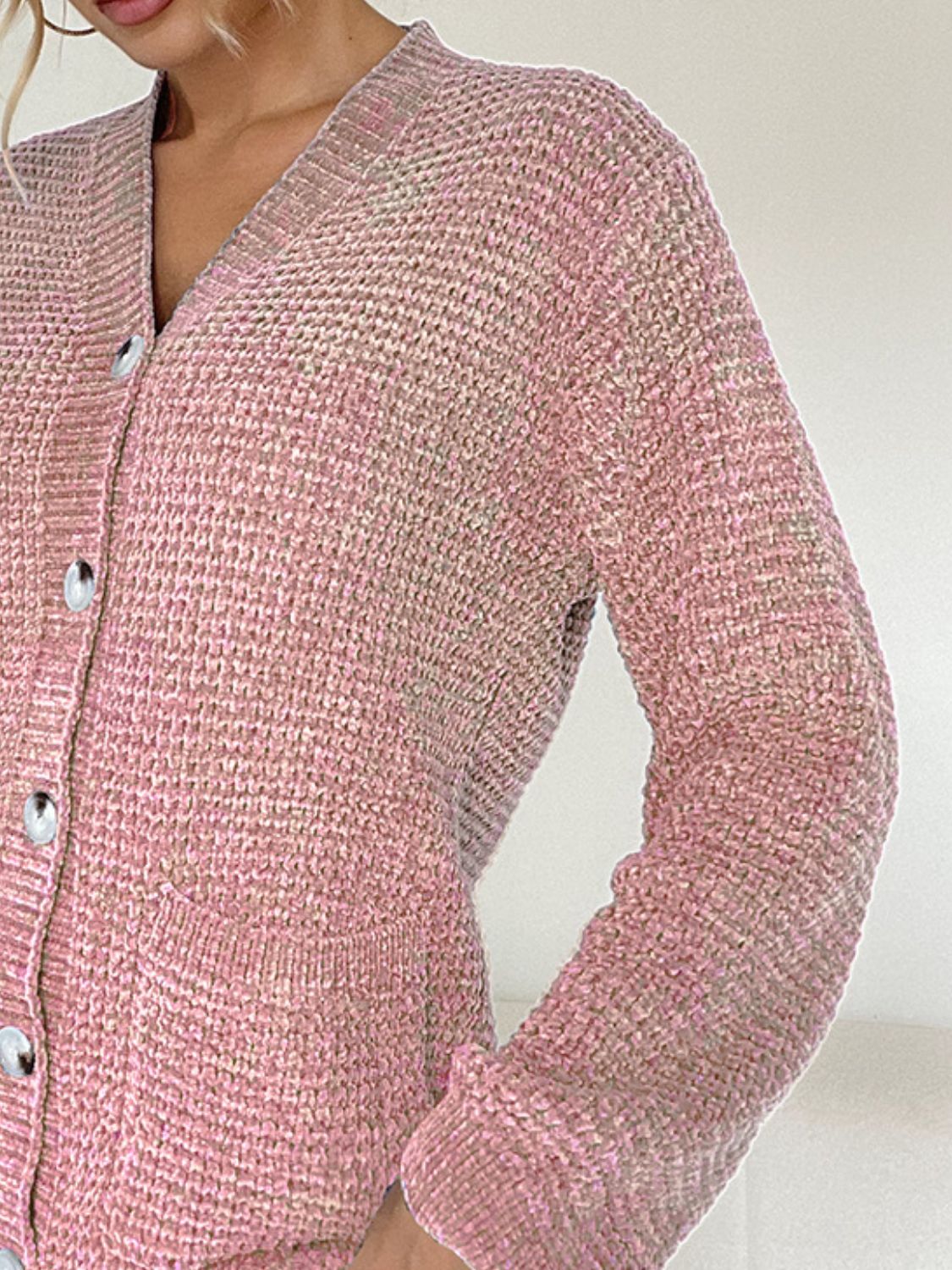 Pocketed V-Neck Button Up Cardigan-Angel Casuals