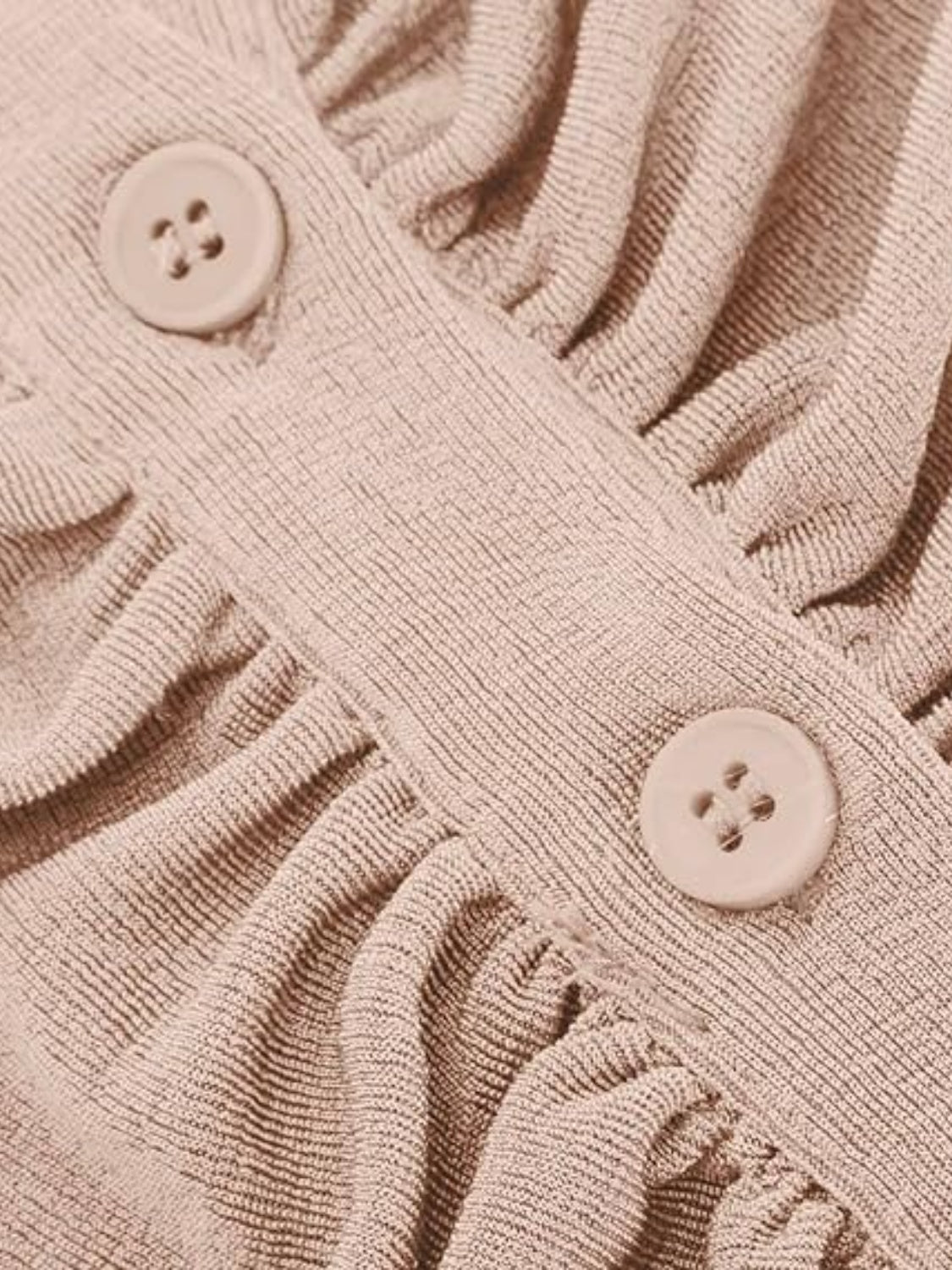 Ruched Button Up Long Sleeve T-Shirt-Angel Casuals