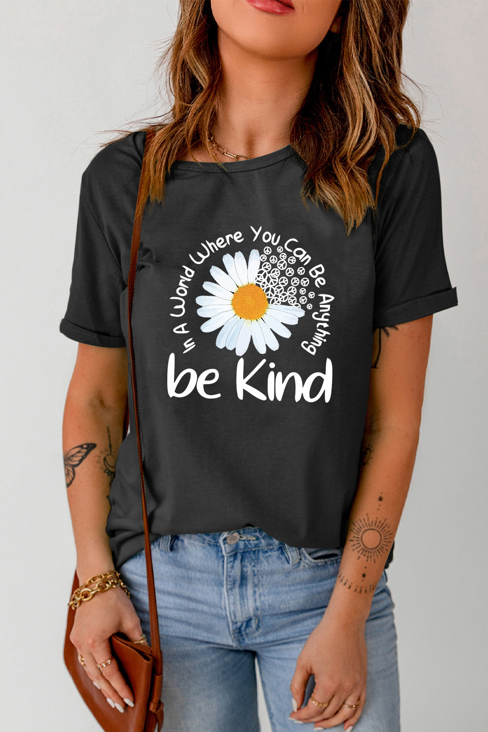 Graphic Round Neck Short Sleeve T-Shirt-Angel Casuals