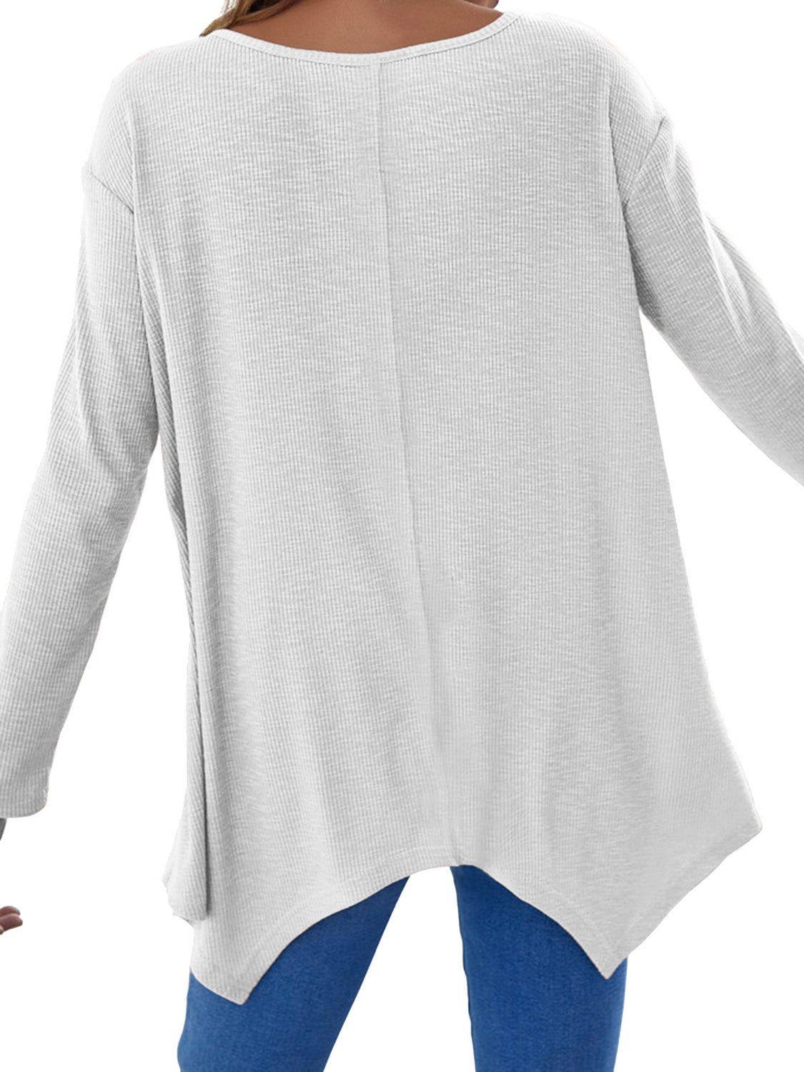 Full Size V-Neck Long Sleeve T-Shirt-Angel Casuals