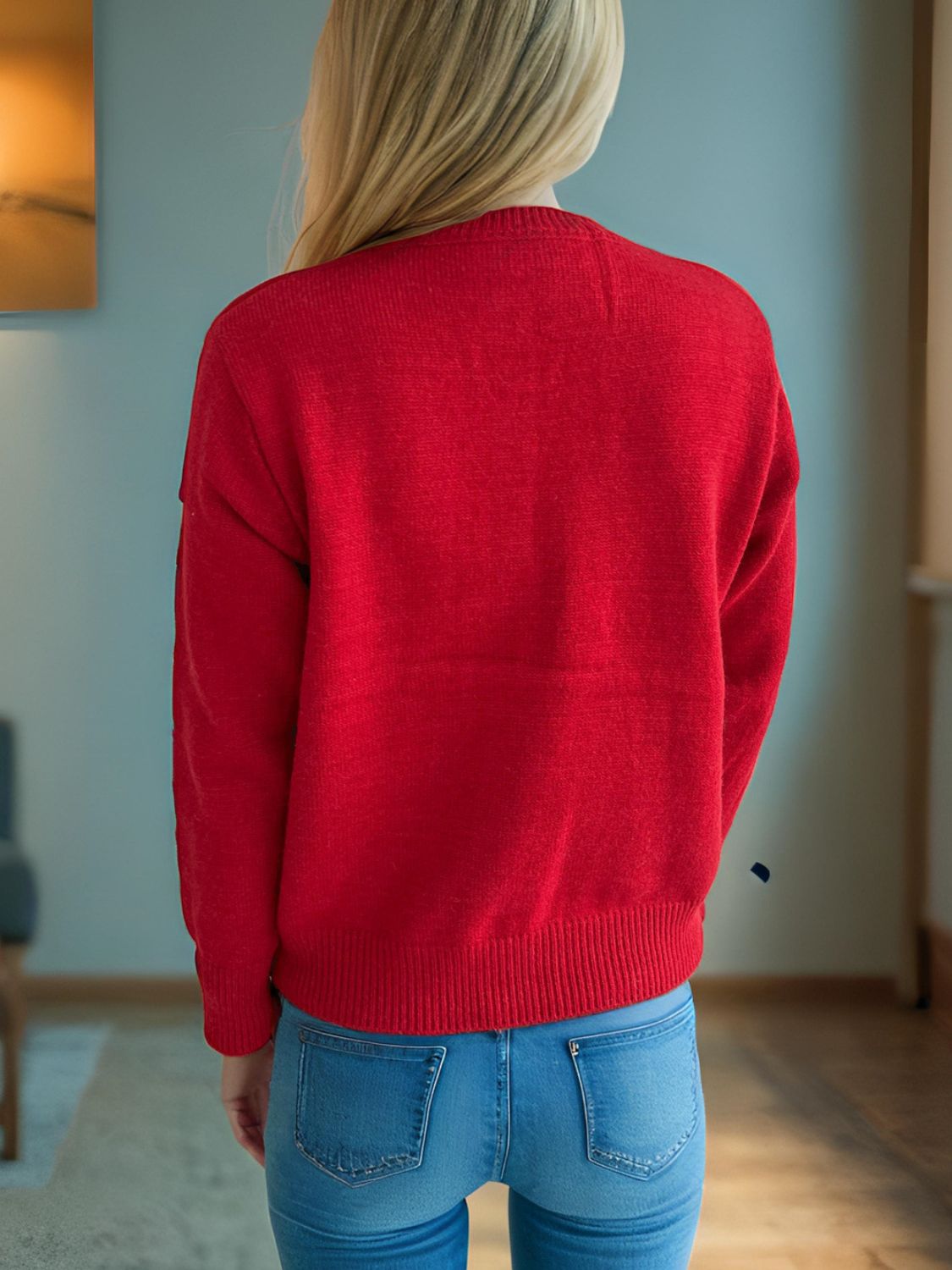 Button Up Round Neck Long Sleeve Cardigan-Angel Casuals