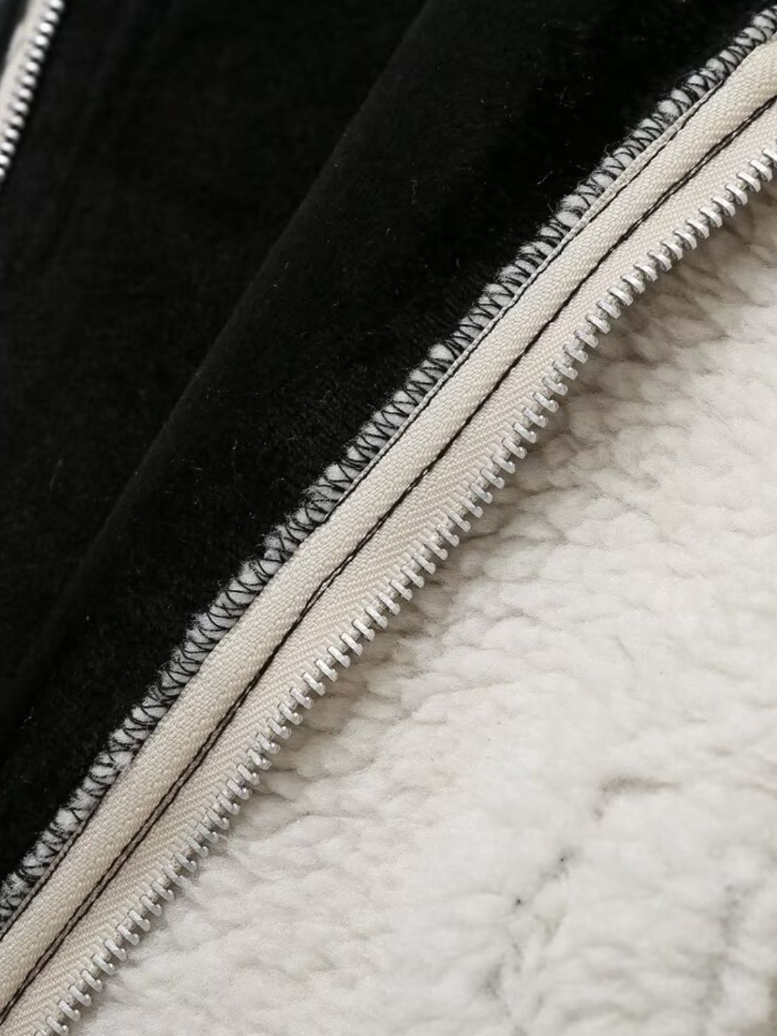 Zip Up Long Sleeve Sherpa Jacket-Angel Casuals