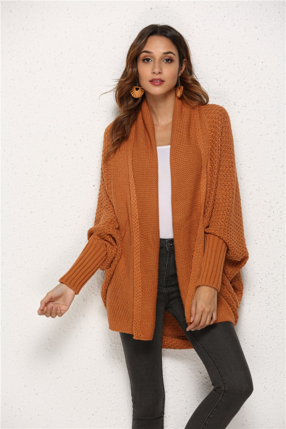 Angel Wings Open Front Batwing Sleeve Cardigan-Angel Casuals