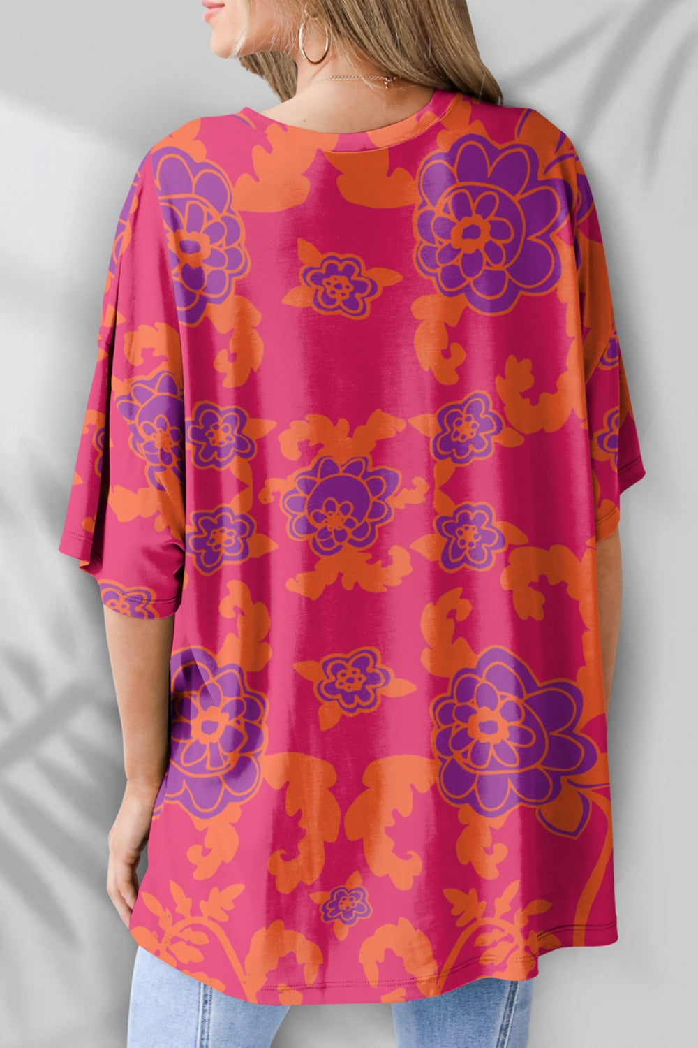Printed Round Neck Half Sleeve T-Shirt-Angel Casuals