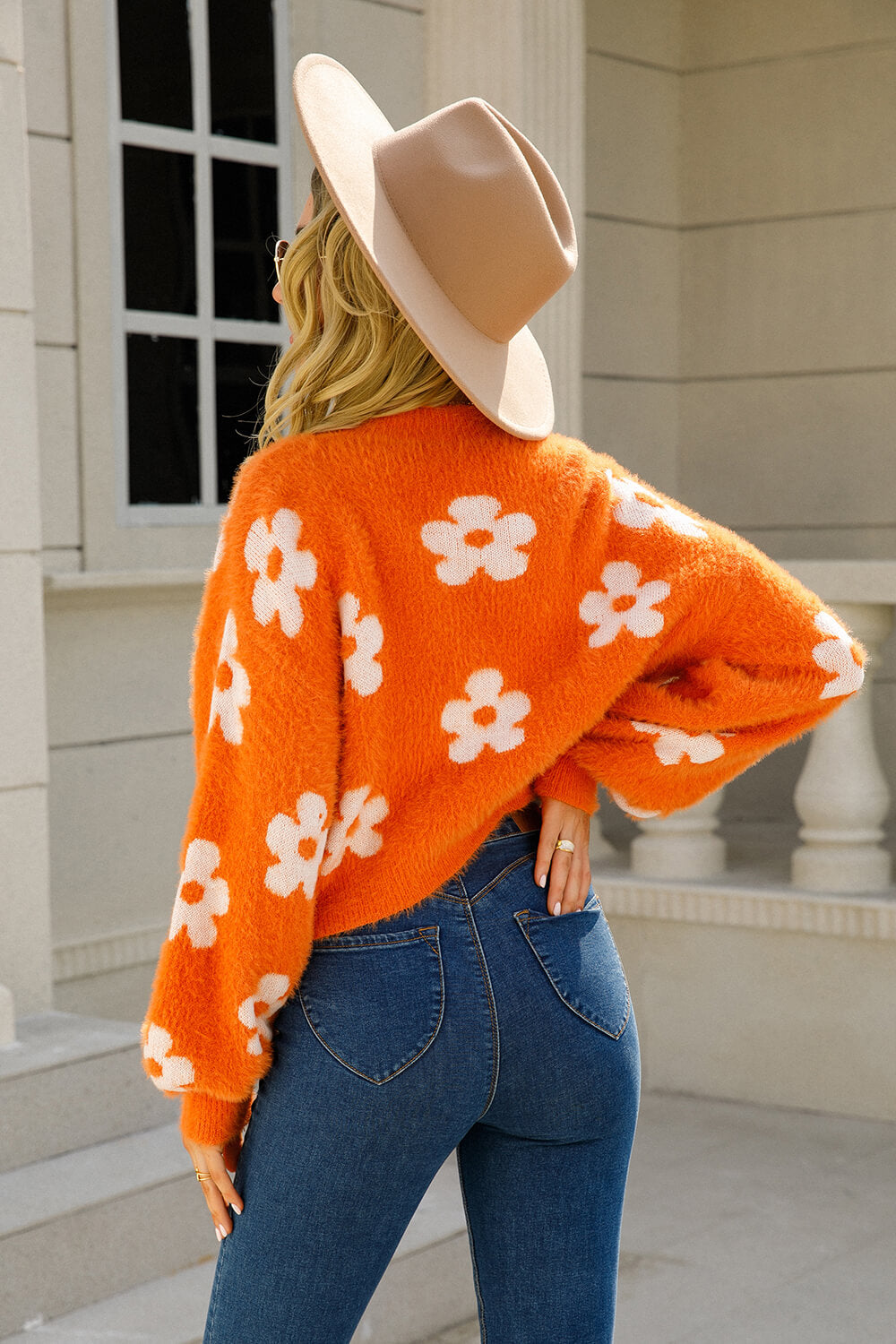 Floral Open Front Fuzzy Cardigan-Angel Casuals