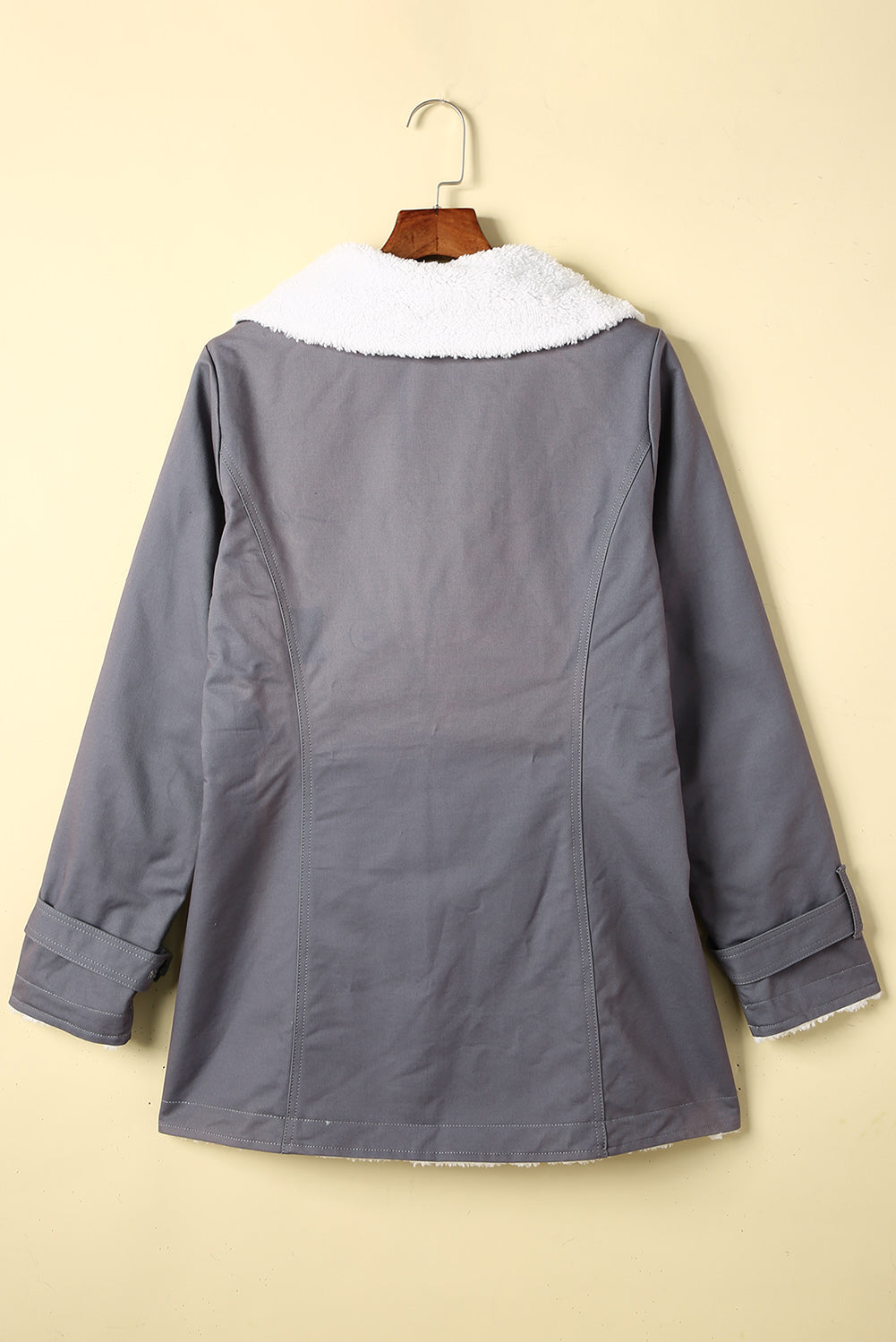Pocketed Button Up Collared Neck Coat-Angel Casuals