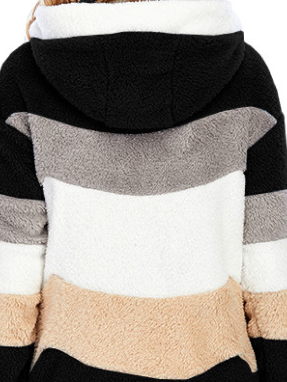 Full Size Drawstring Color Block Zip Up Hooded Outerwear-Angel Casuals