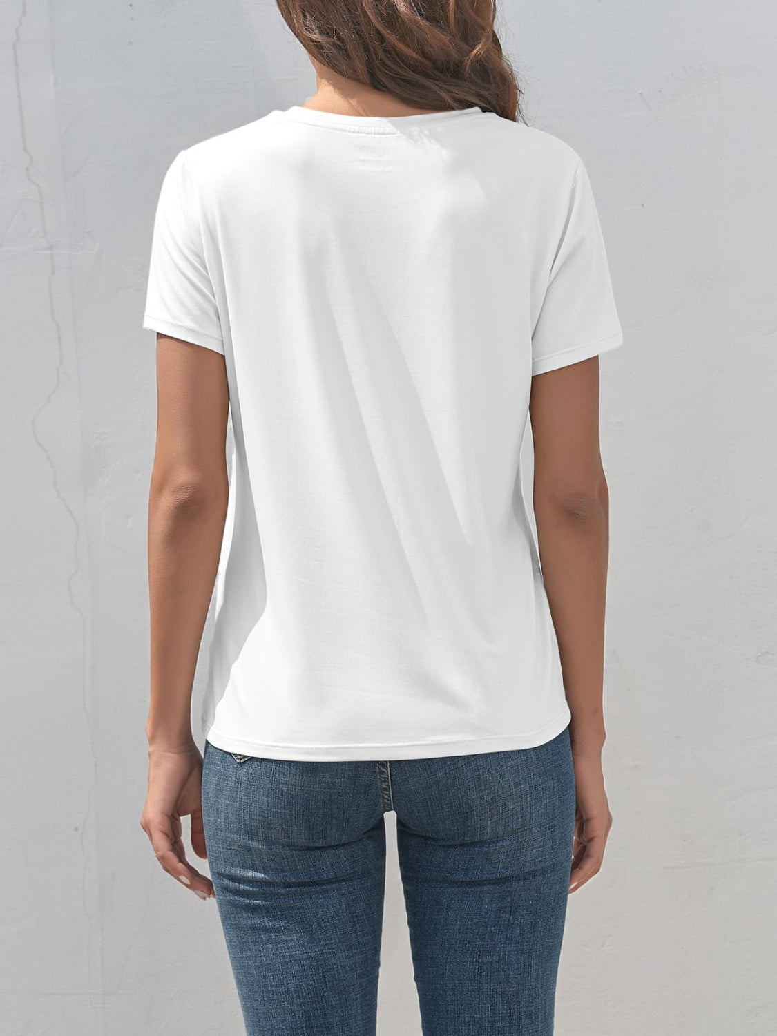 Heart Round Neck Short Sleeve T-Shirt-Angel Casuals