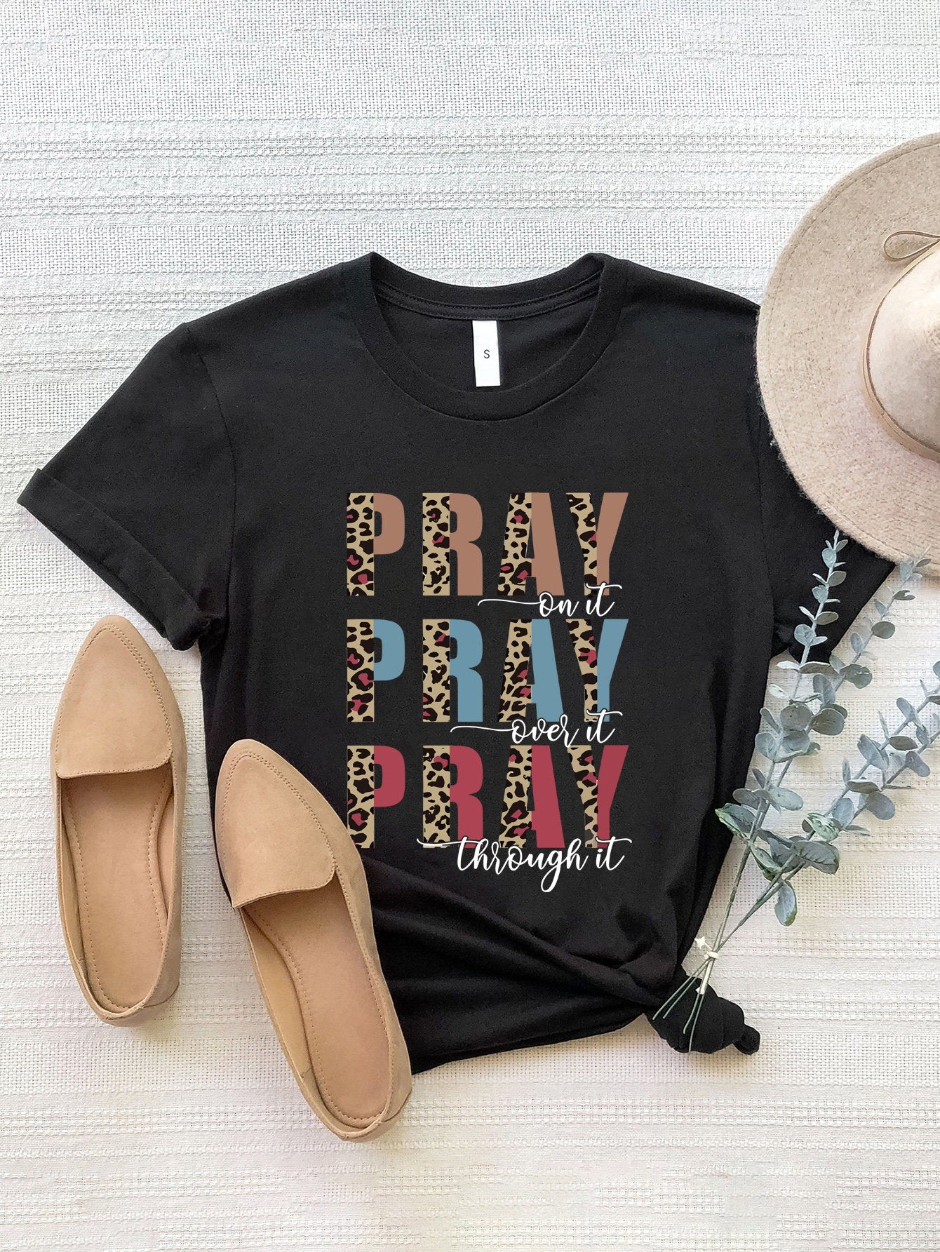 Letter Graphic Round Neck Short Sleeve T-Shirt-Angel Casuals