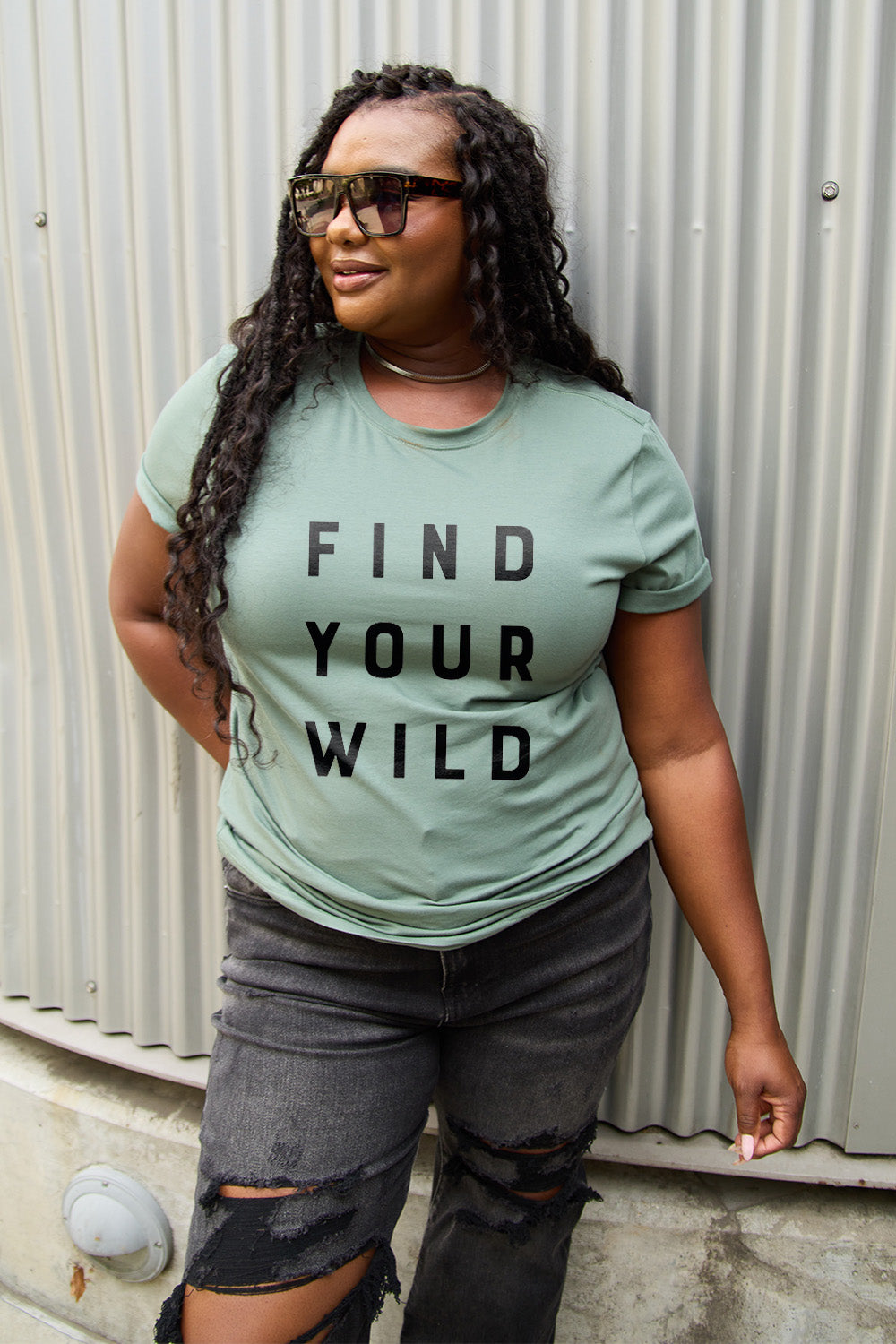 Simply Love Full Size FIND YOUR WILD Short Sleeve T-Shirt-Angel Casuals