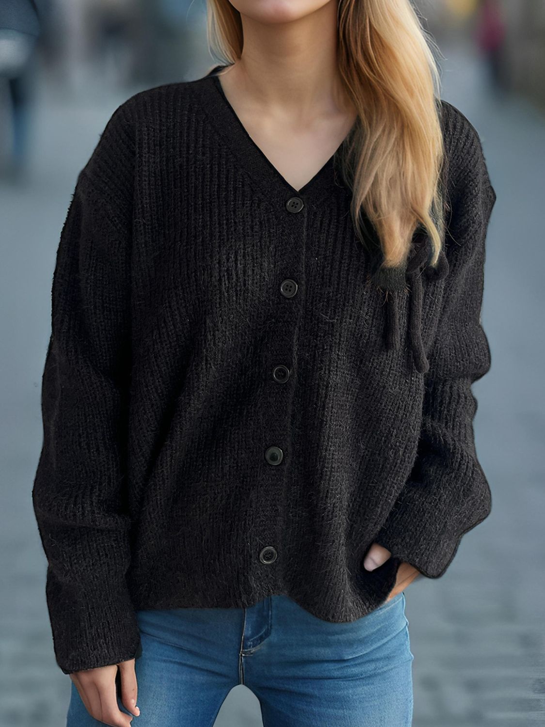 Button Down Long Sleeve Cardigan-Angel Casuals