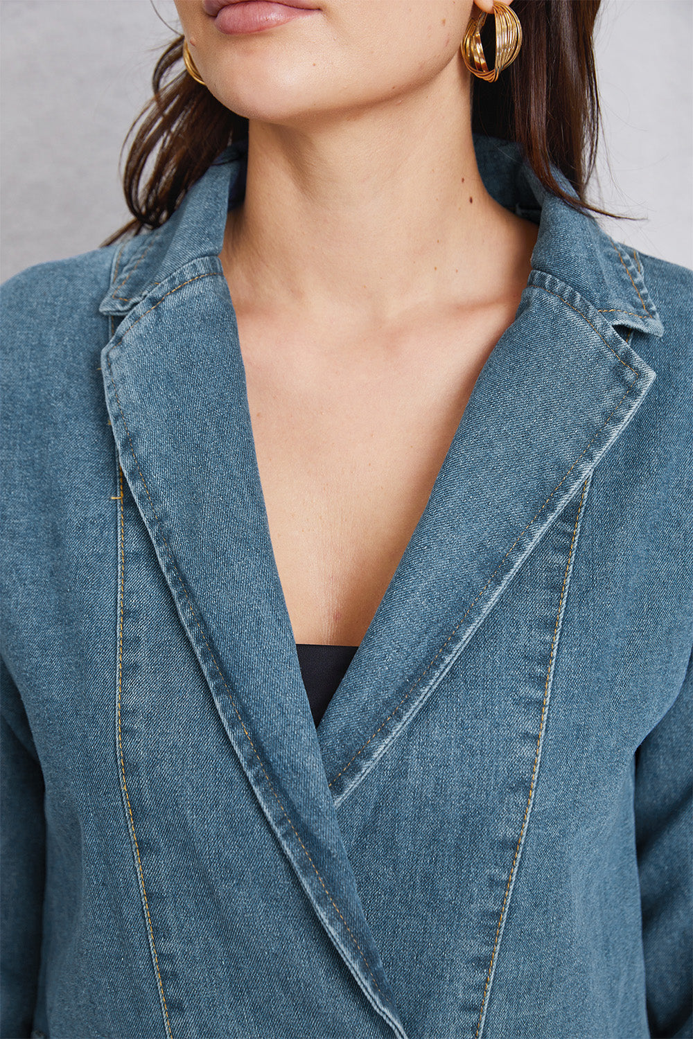 Pocketed Button Up Denim Jacket-Angel Casuals