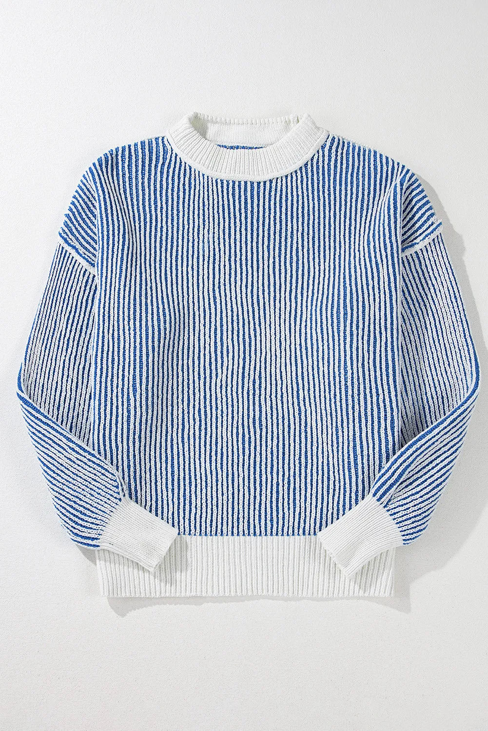 Round Neck Dropped Shoulder Sweater-Angel Casuals