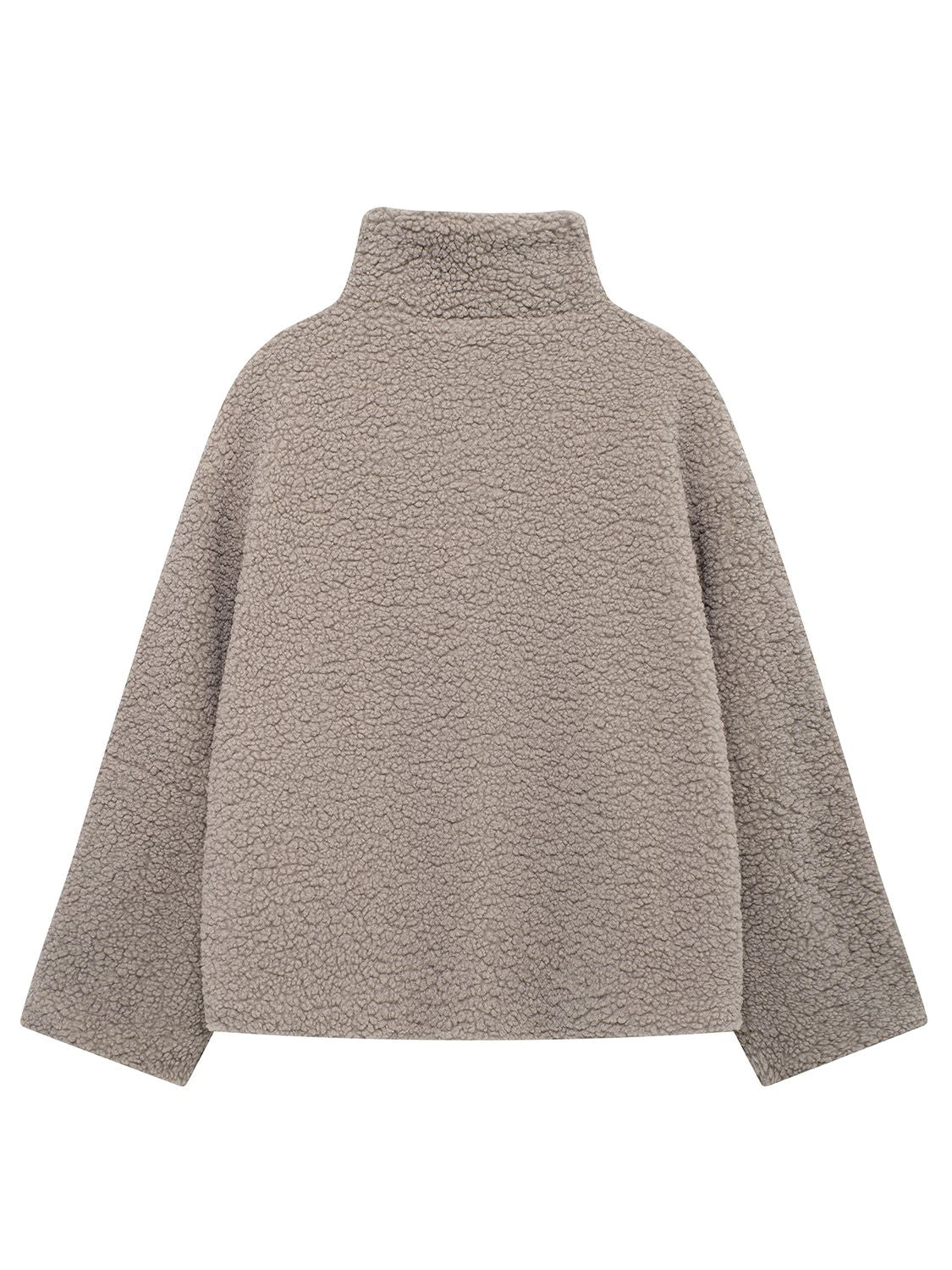Zip Up Turtleneck Long Sleeve Plush Jacket-Angel Casuals
