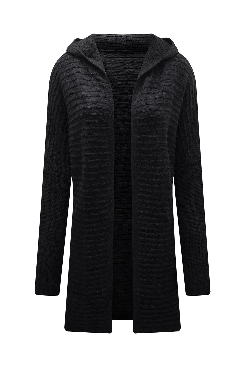 Open Front Longline Hooded Cardigan-Angel Casuals