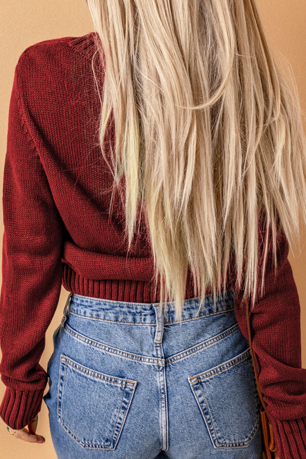 Cable-Knit Button Down V-Neck Cardigan-Angel Casuals