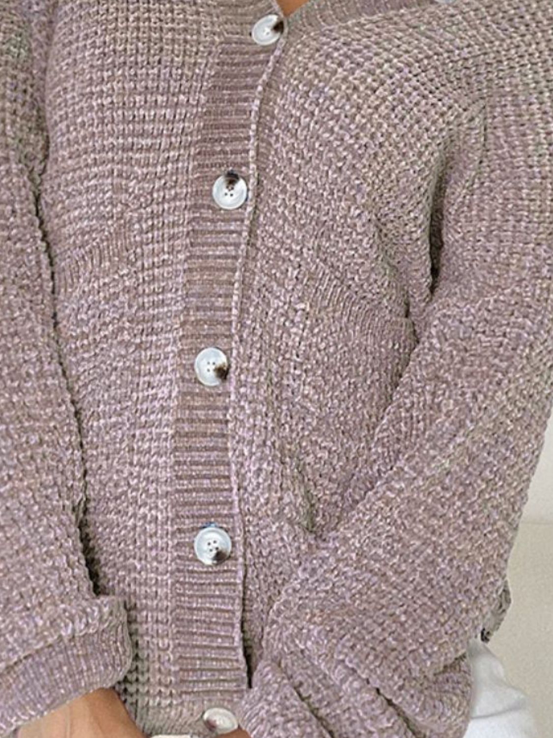 Pocketed V-Neck Button Up Cardigan-Angel Casuals