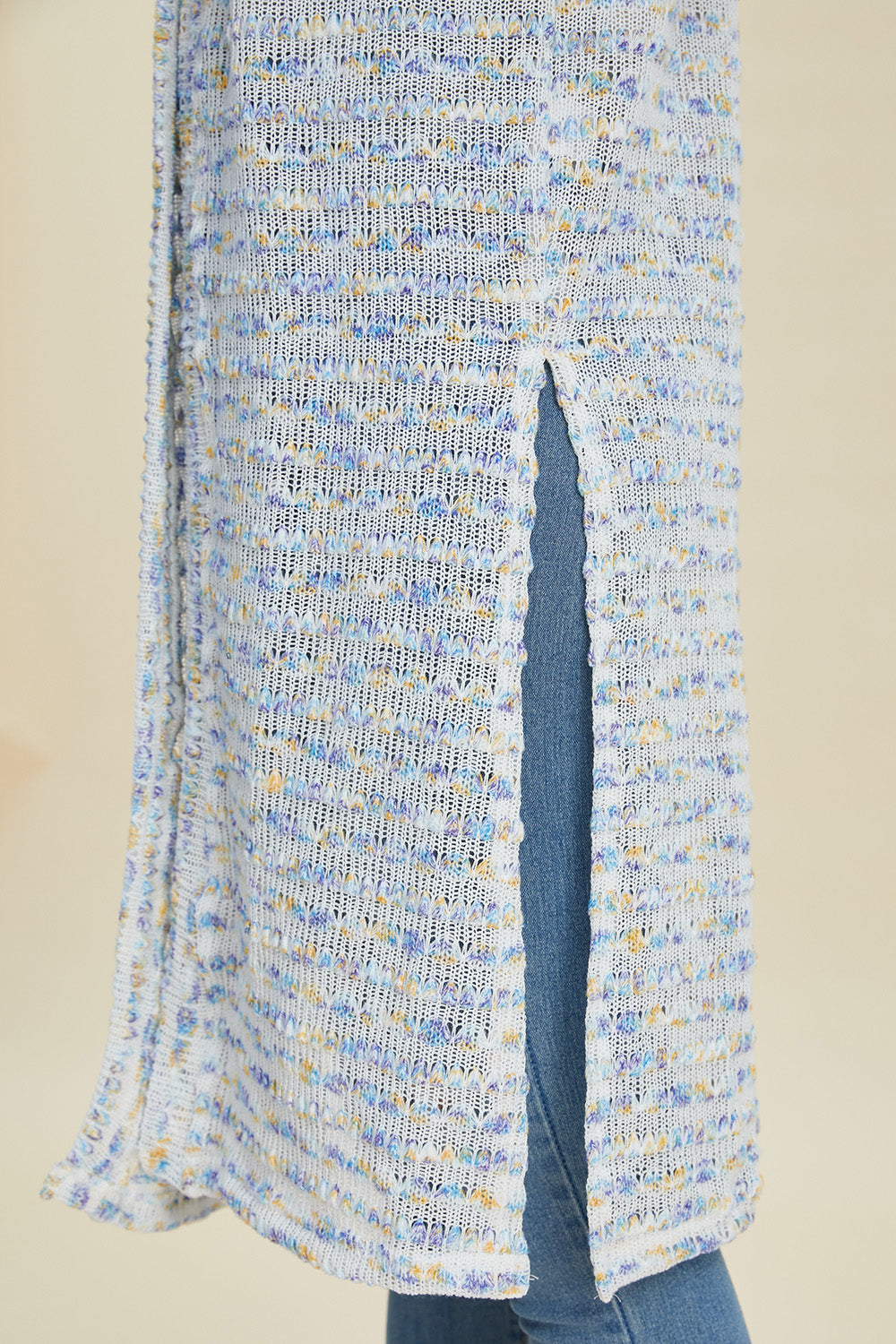 Double Take Full Size Open Front Longline Cardigan-Angel Casuals