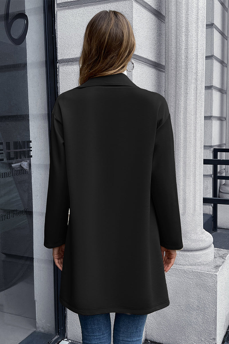 Lapel Collar Long Sleeve Blazer-Angel Casuals