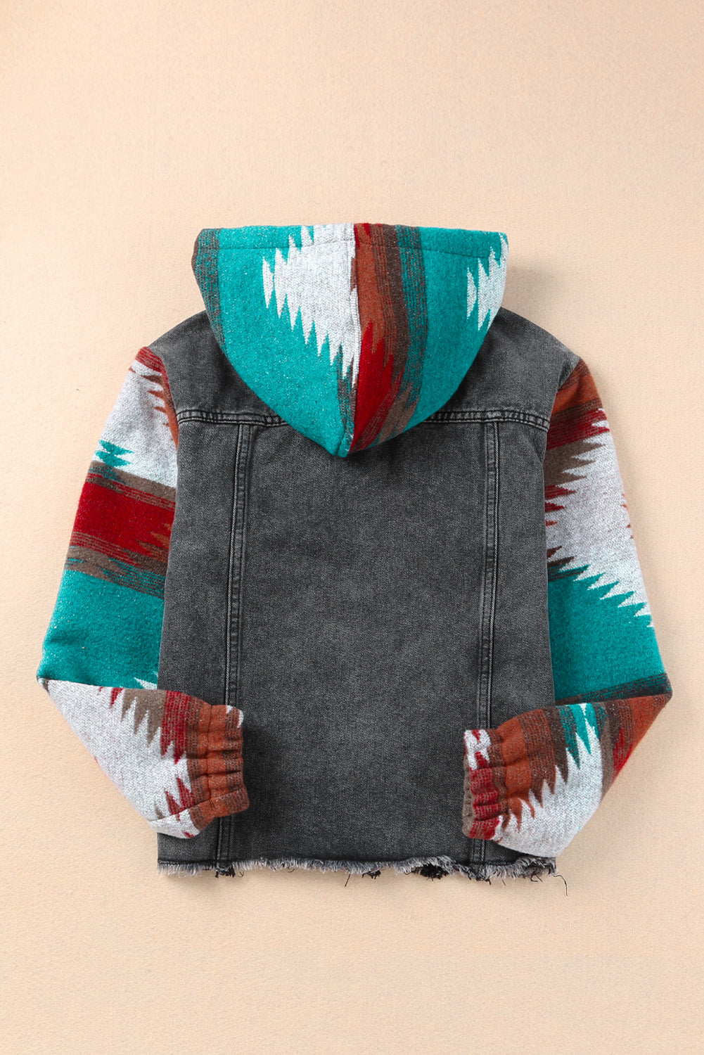 Drawstring Hooded Pocketed Denim Jacket-Angel Casuals