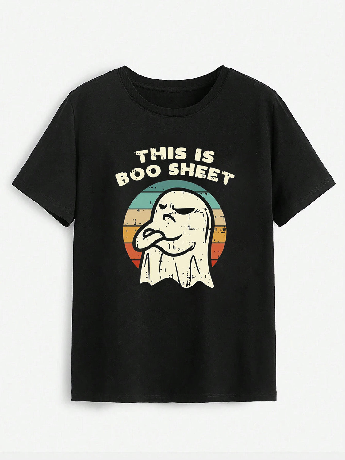 THIS IS BOO SHEET Round Neck T-Shirt-Angel Casuals