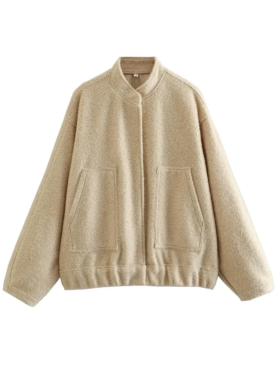 Full Size Snap Down Drop Shoulder Jacket-Angel Casuals