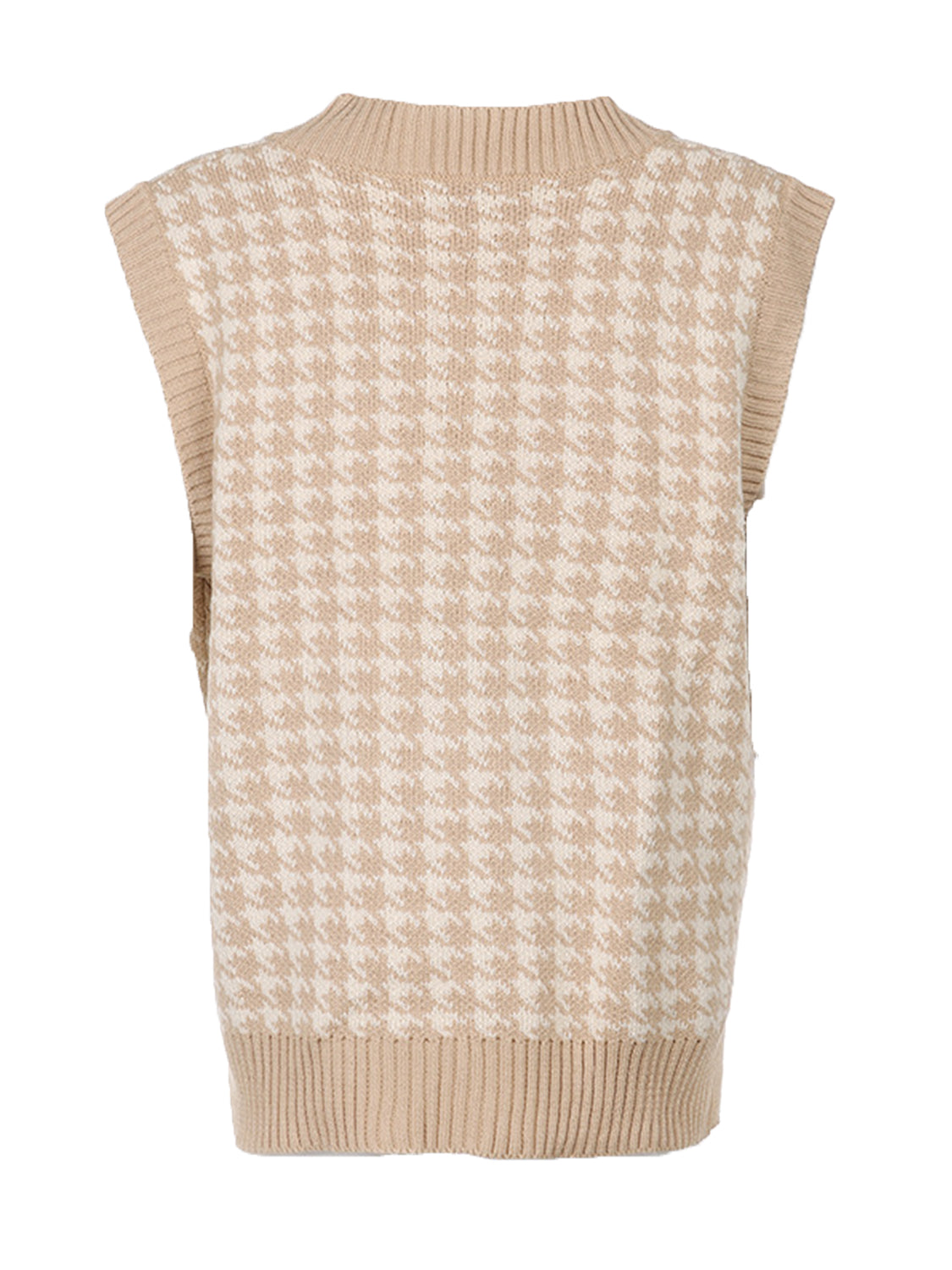 Houndstooth V-Neck Sweater Vest-Angel Casuals