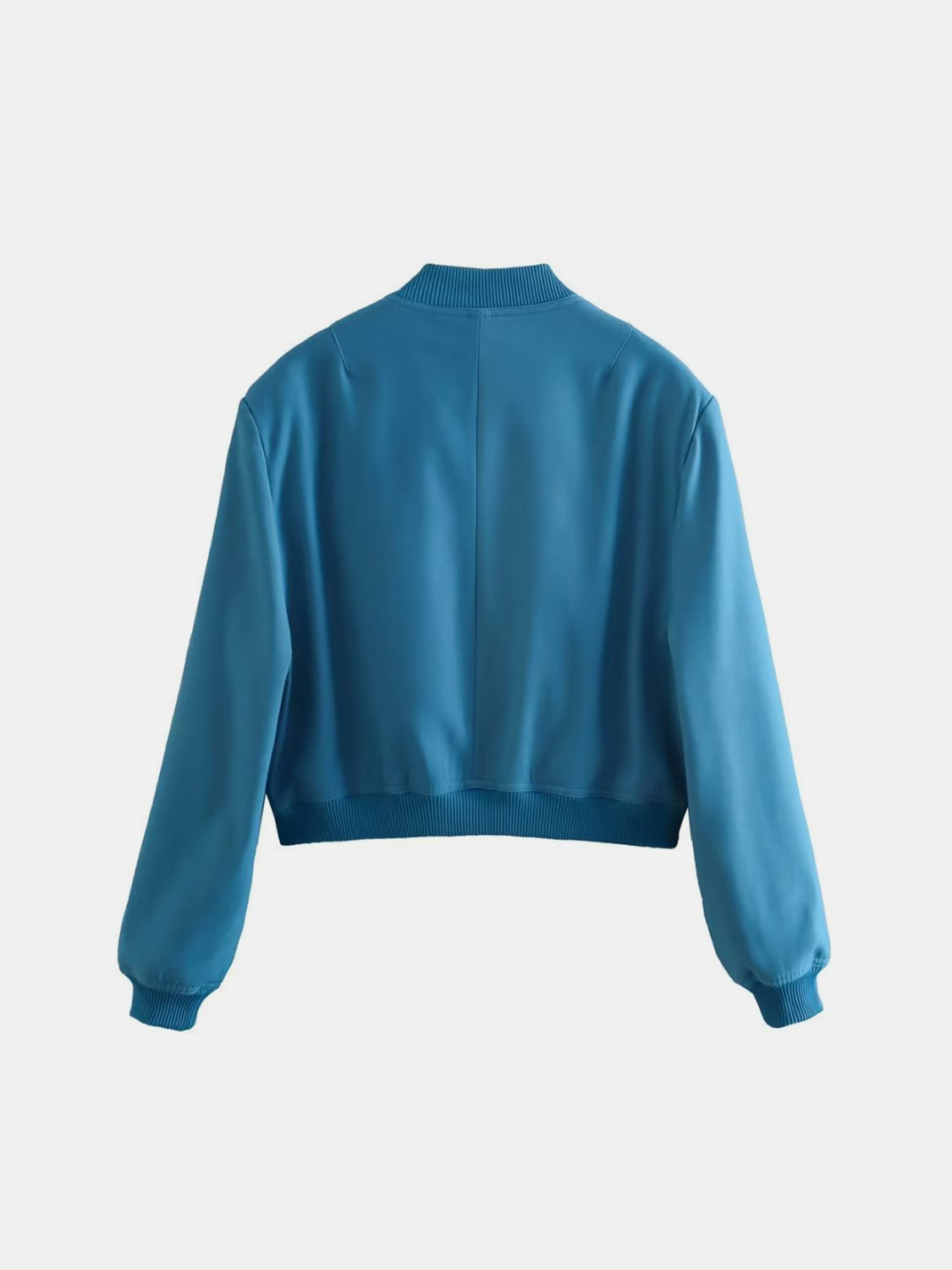 Pocketed Snap Down Baseball Collar Jacket-Angel Casuals