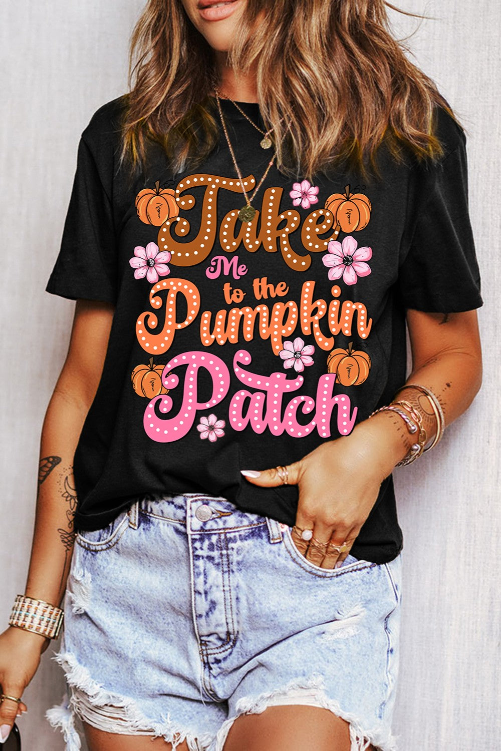 Letter Graphic Round Neck Short Sleeve T-Shirt-Angel Casuals