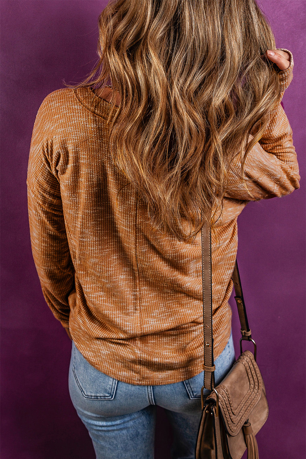 Half Button Dropped Shoulder Long Sleeve T-Shirt-Angel Casuals