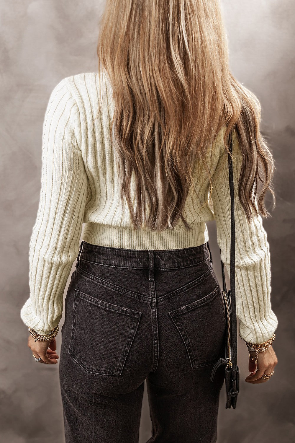 Cable-Knit Round Neck Long Sleeve Sweater-Angel Casuals
