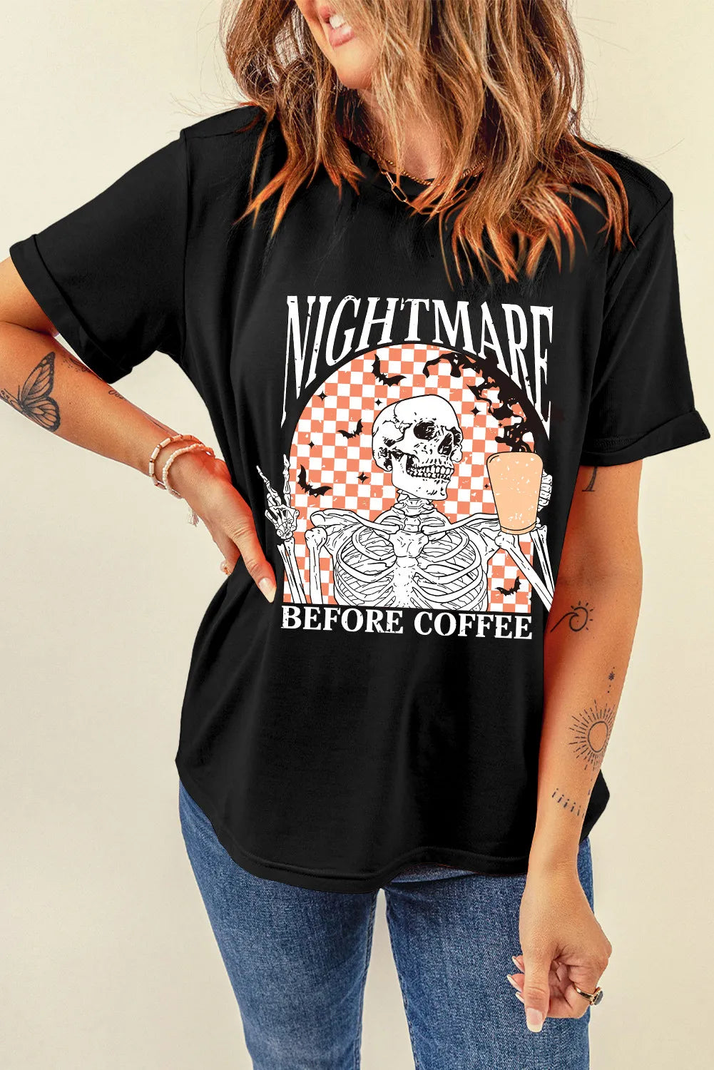 Graphic Round Neck Short Sleeve T-Shirt-Angel Casuals