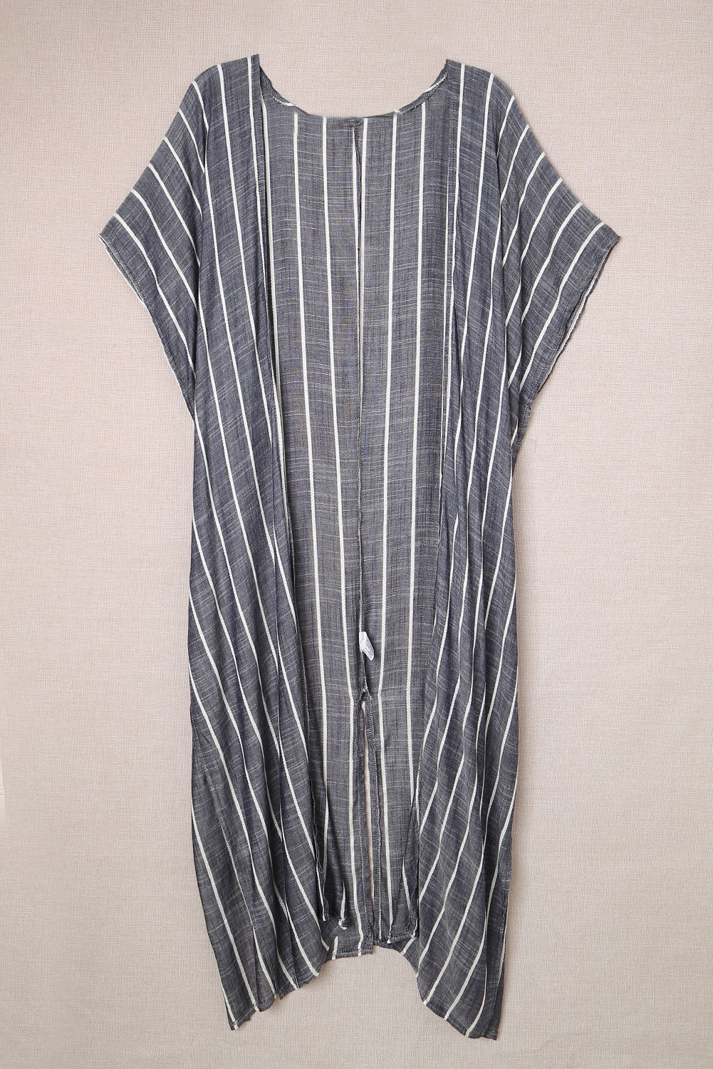 Striped Open Front Longline Cover Up-Angel Casuals
