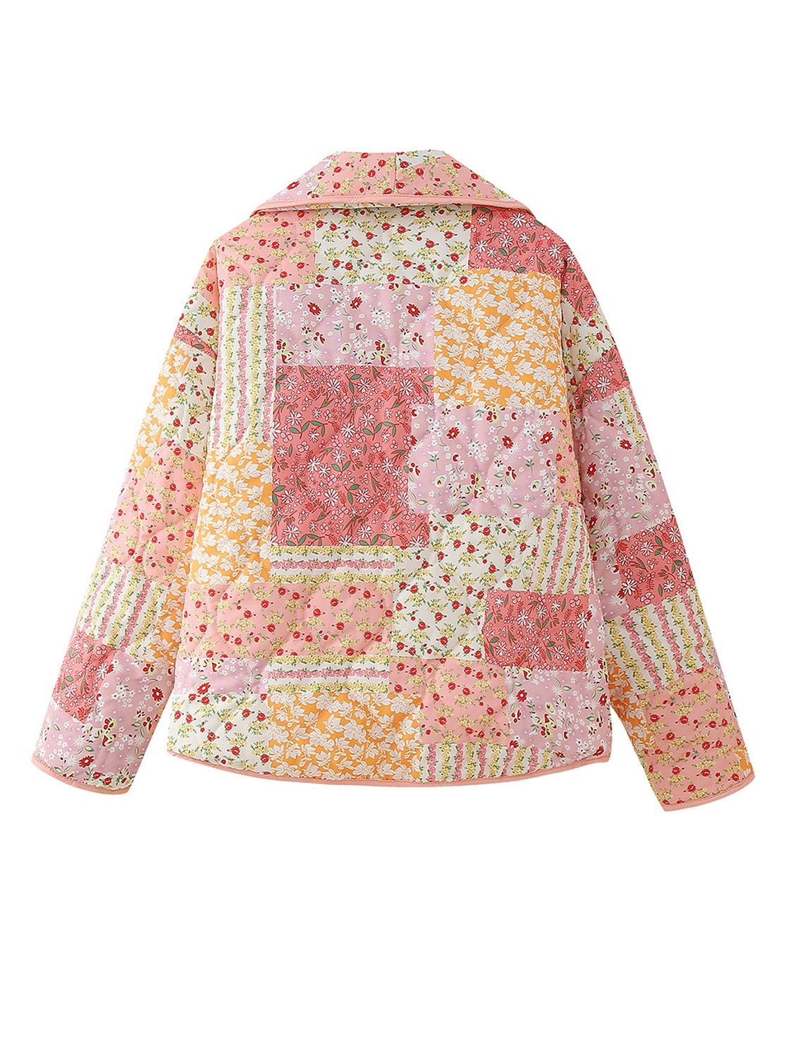Printed Patchwork Open Front Cardigan with Pockets-Angel Casuals