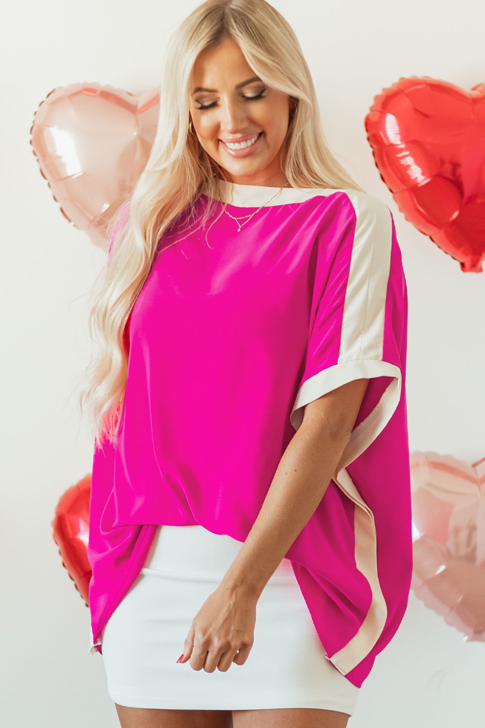 Boat Neck Half Sleeve Blouse-Angel Casuals