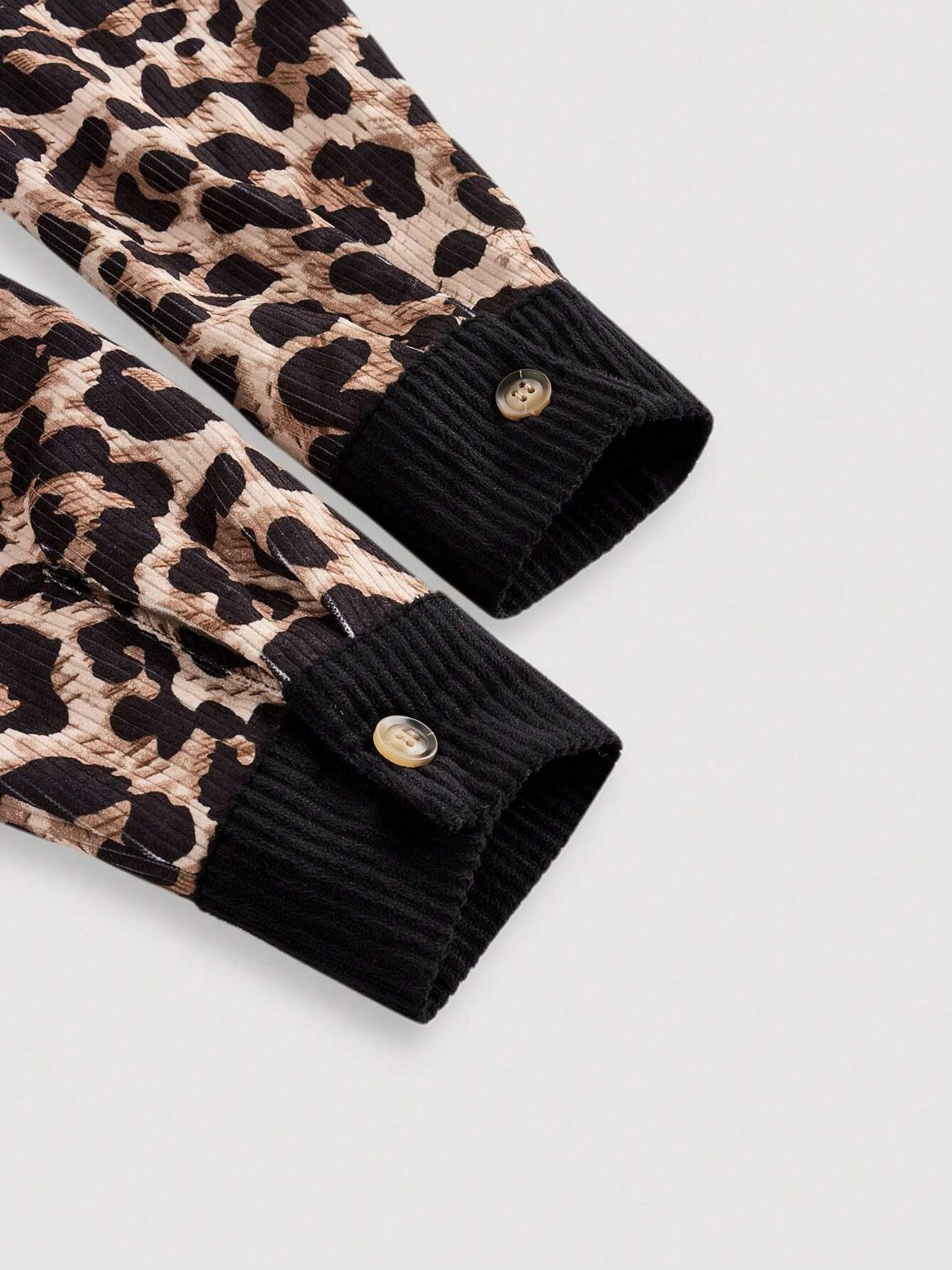Leopard Collared Neck Button Up Shacket-Angel Casuals