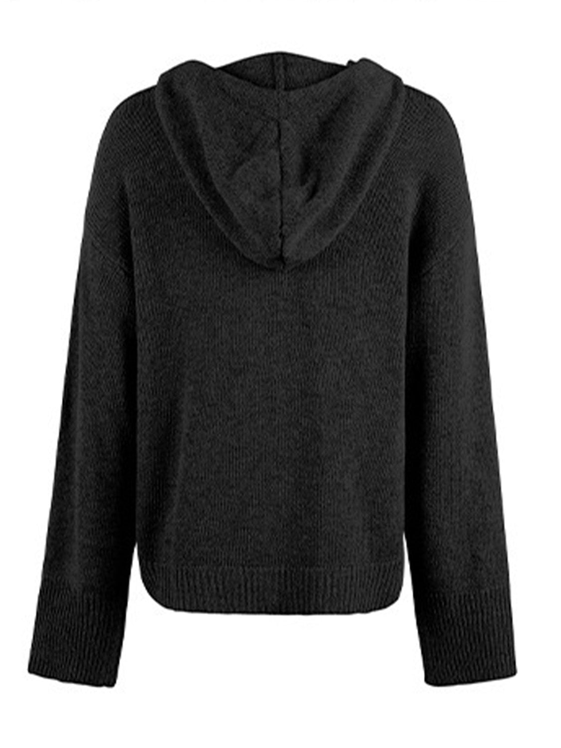 Drawstring Button Up Hooded Cardigan-Angel Casuals