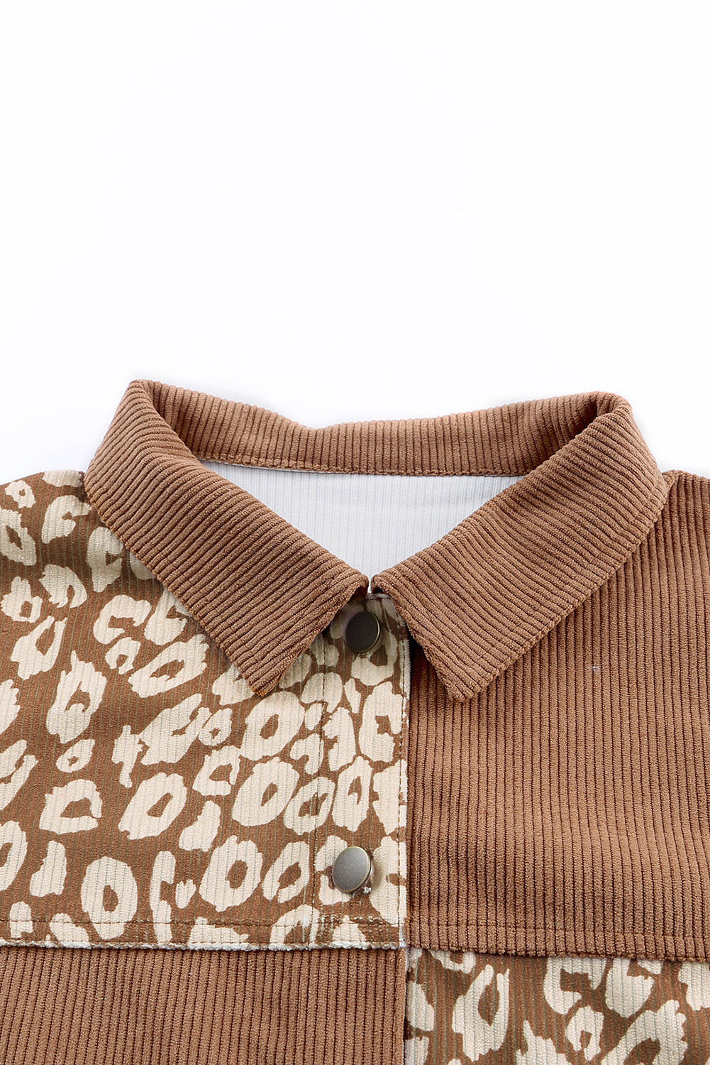 Leopard Button Up Drop Shoulder Jacket-Angel Casuals