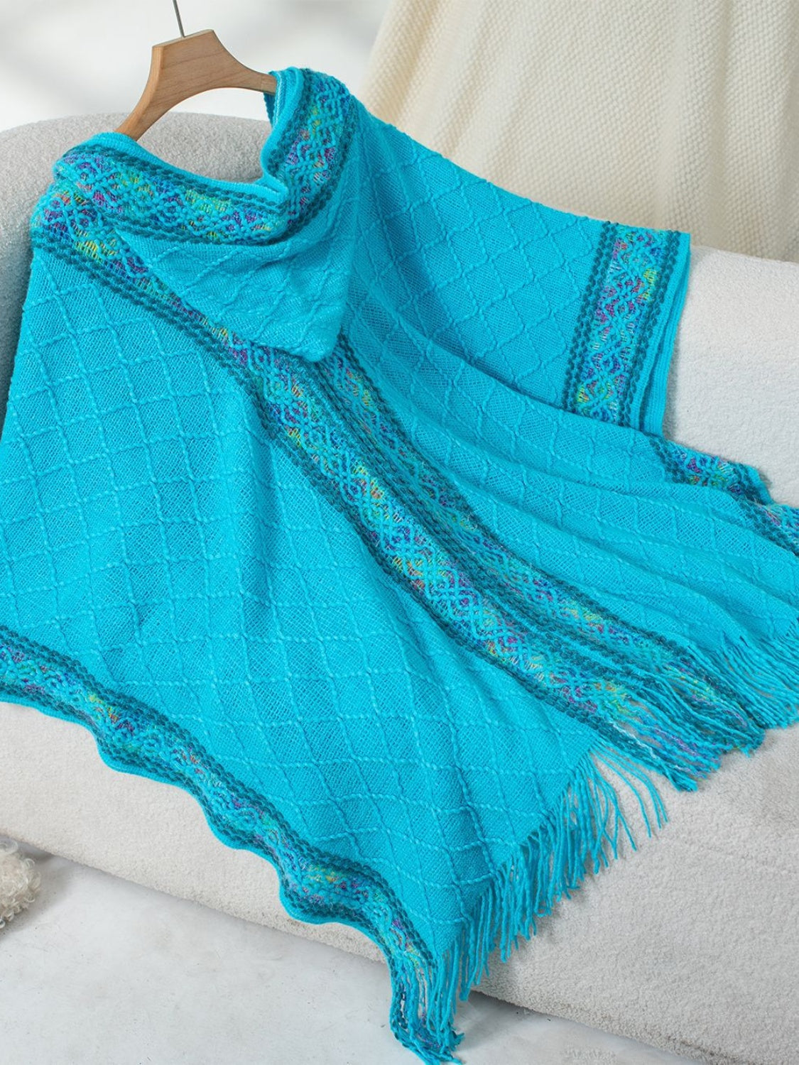 Fringe Half Sleeve Hooded Poncho-Angel Casuals