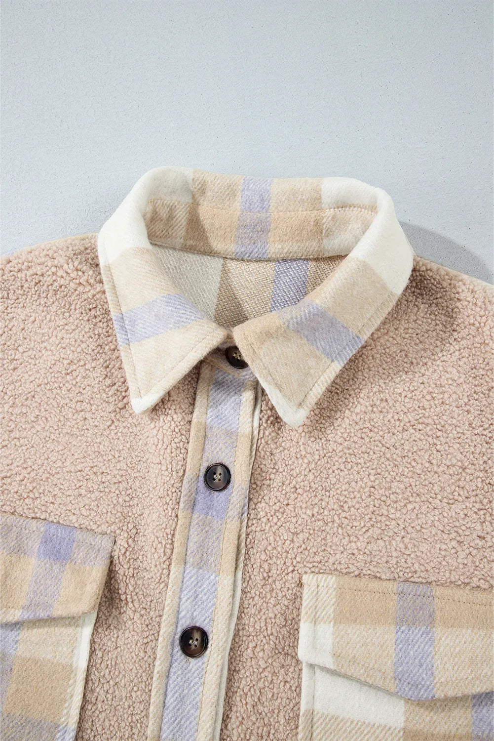 Slit Plaid Button Down Long Sleeve Coat-Angel Casuals