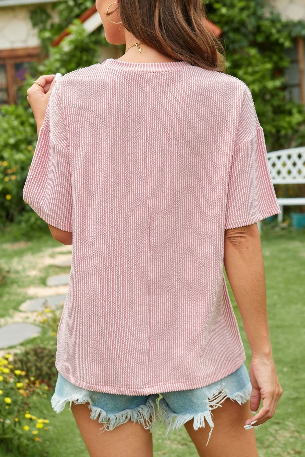 Round Neck Half Sleeve T-Shirt-Angel Casuals