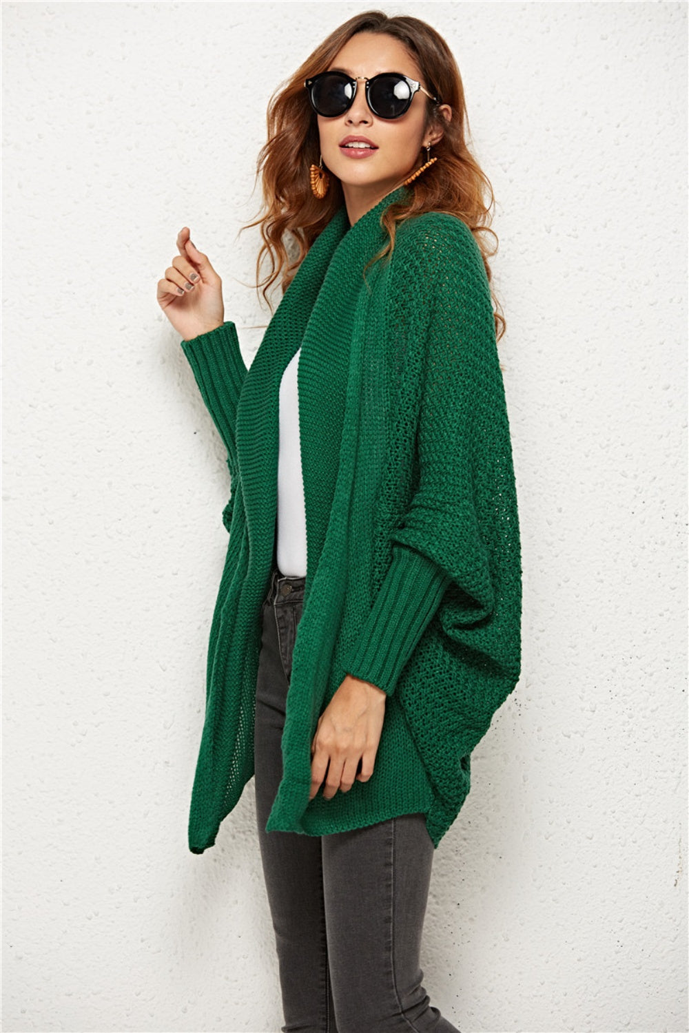 Angel Wings Open Front Batwing Sleeve Cardigan-Angel Casuals
