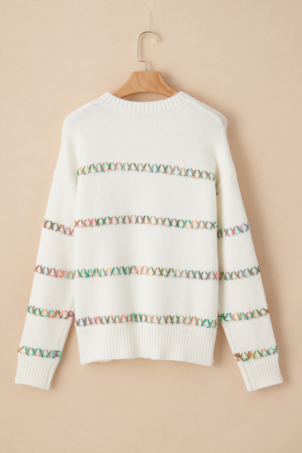 Round Neck Long Sleeve Sweater-Angel Casuals