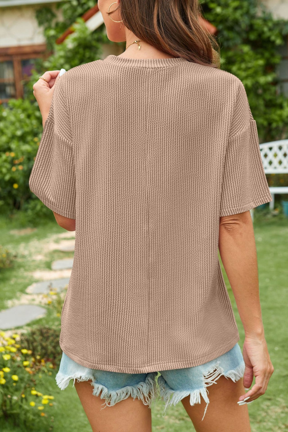 Round Neck Half Sleeve T-Shirt-Angel Casuals