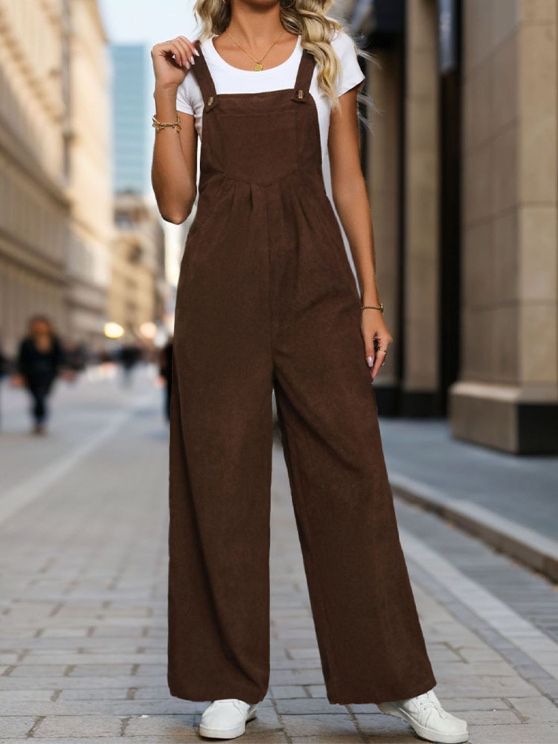 Perfee Square Neck Wide Strap Overalls-Angel Casuals