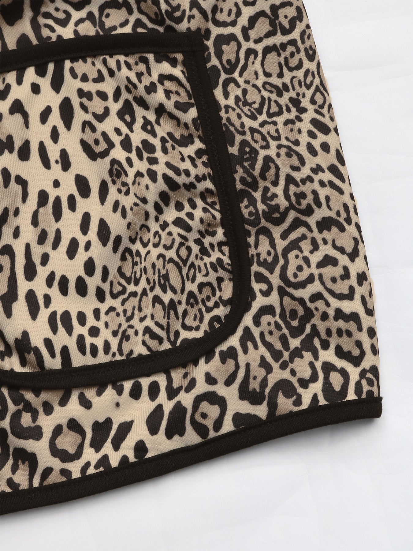 Perfee Leopard Open Front Long Sleeve Jacket-Angel Casuals